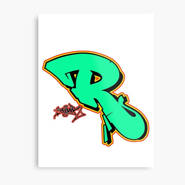 R By Esone Urban Graffiti Street Style Metal Print By Graffitibomberz Redbubble