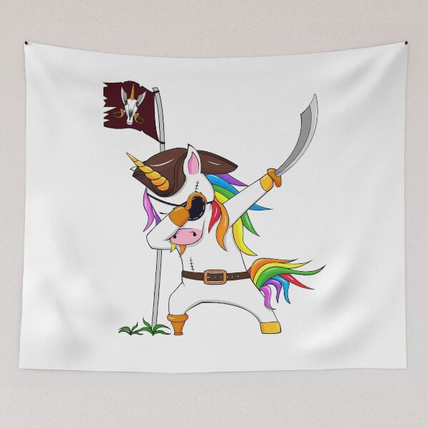 Item preview, Funny Eye Patch Pirate Dabbing Unicorn Holding A Sword designed and sold by BCreative4U.