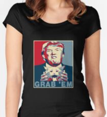 Trump Grab Em Poster Women's Fitted Scoop T-Shirt