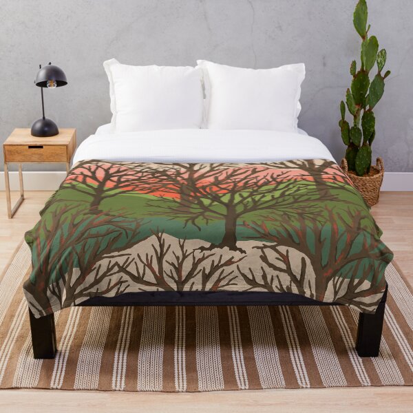 Autumn Forest Pattern Throw Blanket
