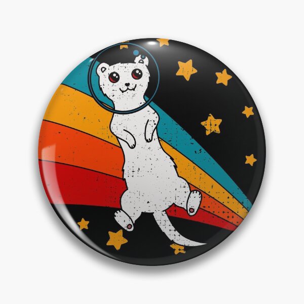 Item preview, Cute Vintage Albino Ferret Owner Retro Ferret In Space designed and sold by JokeGysen.