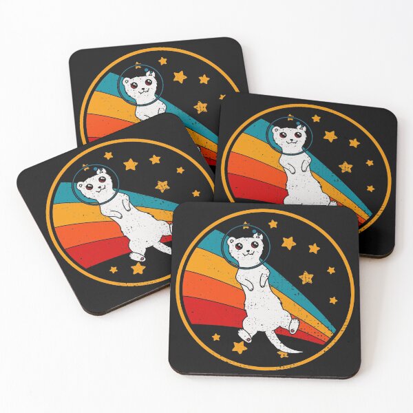 Item preview, Cute Vintage Albino Ferret Owner Retro Ferret In Space designed and sold by JokeGysen.