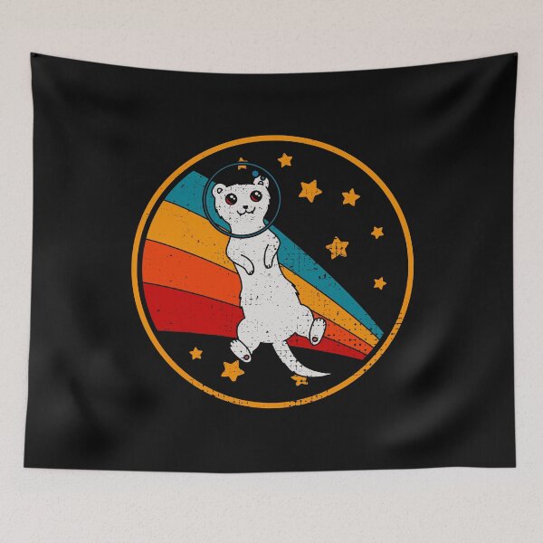 Item preview, Cute Vintage Albino Ferret Owner Retro Ferret In Space designed and sold by JokeGysen.
