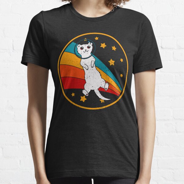 Cute Vintage Albino Ferret Owner Retro Ferret In Space Essential T-Shirt