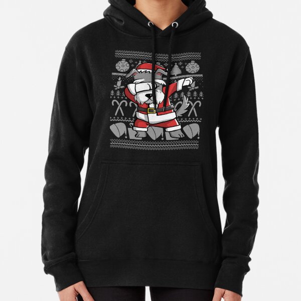 Vista previa del artículo con la obra «Dabbing Schnauzer Ugly Christmas Sweater», diseñado y vendido por wtolerfowlkes.