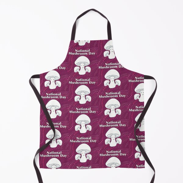 Item preview, National Mushroom Day - pink background white letters smirk designed and sold by FlorenciaBliss.