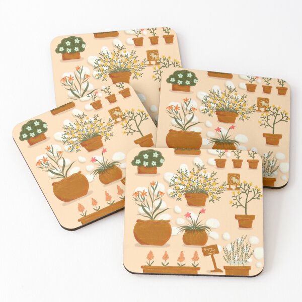 Item preview, flowers plants pot cute path garden bloom botanical beige designed and sold by emcazalet.