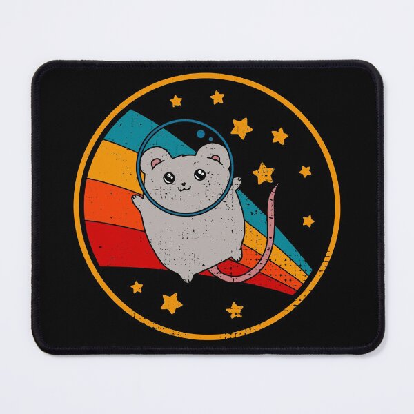 Item preview, Cute Vintage Blue Grey Fancy Mouse Owner Retro Pet Mouse In Space designed and sold by JokeGysen.