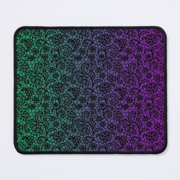 Item preview, Violet Green Gradient Black Lace Pattern designed and sold by MadandMean.