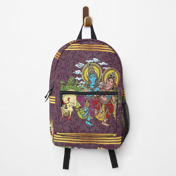 Item preview, Divine Radha Krishna & Sacred Cow Art: Violet and Gold Heritage designed and sold by Art-PraveenRai.