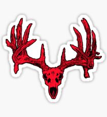 Deer skull red Sticker