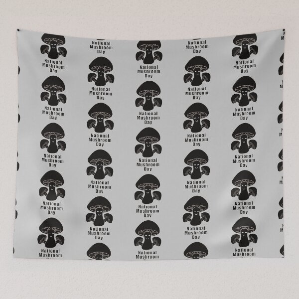 Item preview, National Mushroom Day - black letters smile designed and sold by FlorenciaBliss.