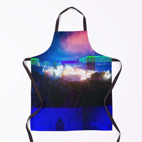 Item preview, Cyborg Astronaut Gazing and Lit-up City Cyberpunk Glitch Art designed and sold by glitchhub.