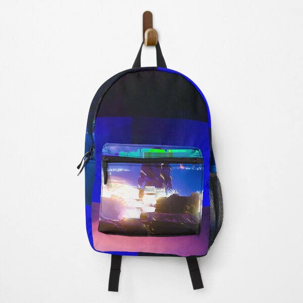 Item preview, Cyborg Astronaut Gazing and Lit-up City Cyberpunk Glitch Art designed and sold by glitchhub.