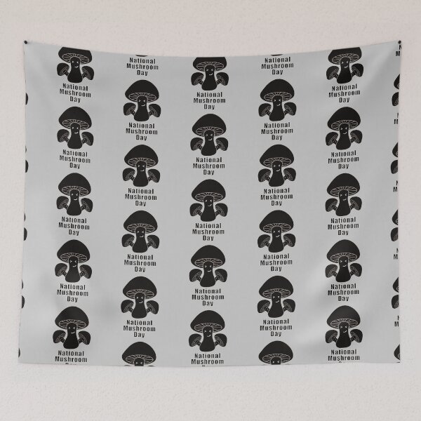 Item preview, National Mushroom Day - black letters smirk designed and sold by FlorenciaBliss.