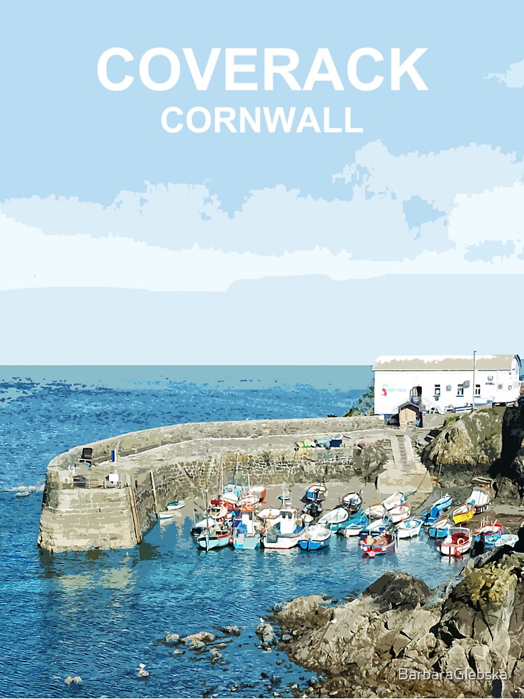 "Coverack Cornwall. Cornish gift. Travel poster" Sticker for Sale by