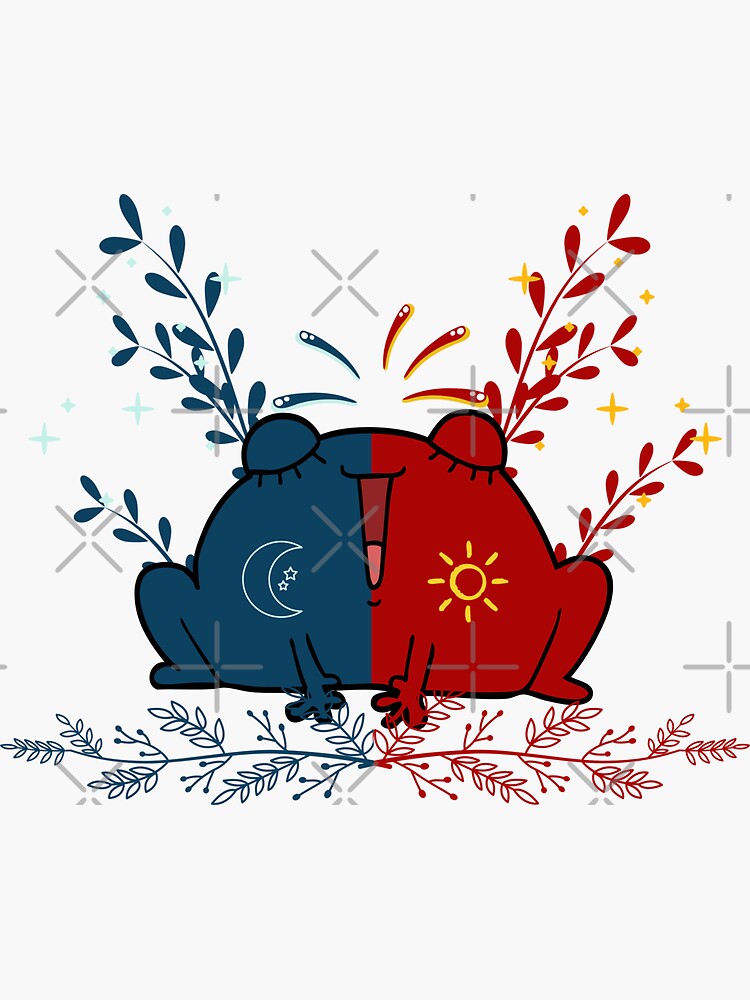"Half half frog" Sticker for Sale by raindropsandT | Redbubble