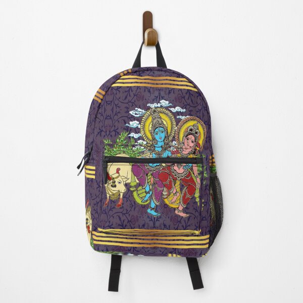 Item preview, Divine Radha Krishna & Sacred Cow Art: Royal Purple and Gold designed and sold by Art-PraveenRai.