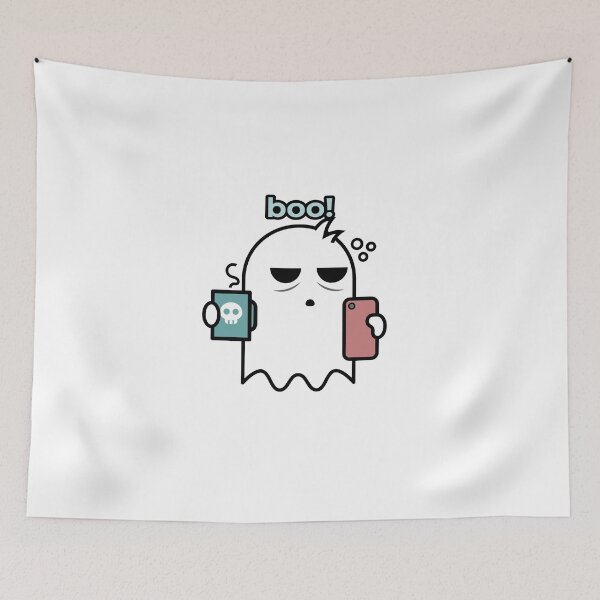 Item preview, Work-From-Home Cute Ghost Boo | Drinking Coffee designed and sold by BoldTigerDesign.