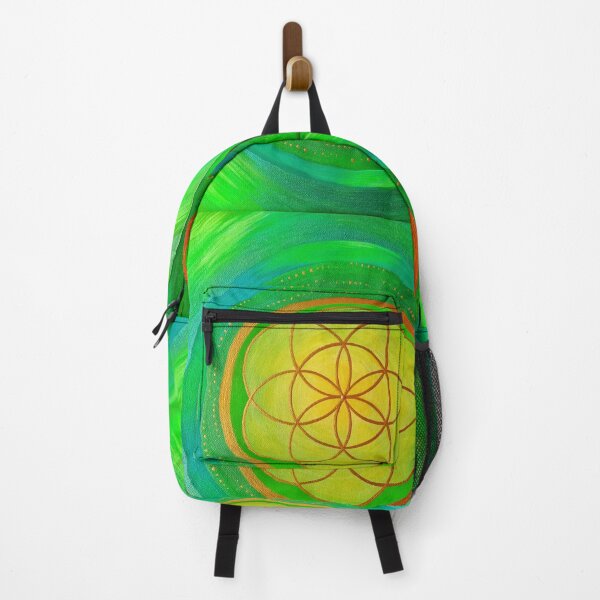 Item preview, Green and yellow Flower of Life Mandala designed and sold by shantilovesart.