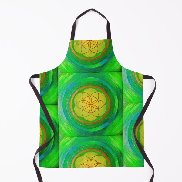 Item preview, Green and yellow Flower of Life Mandala designed and sold by shantilovesart.