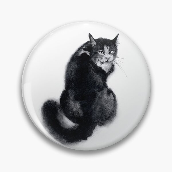 Artikelvorschau, Schwarze Katze Tuschemalerei - Orientalische Katzenkunst - Japanische und Chinesische Tiermalerei - Zen Artwork - Peinture Animaux entworfen und verkauft von ArtProvocation.