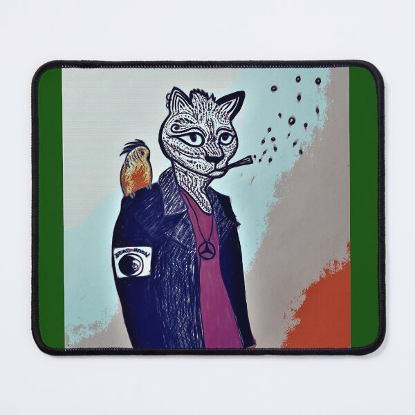 Item preview, Punk cat with bird designed and sold by BeaaFlow.