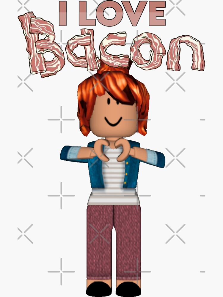 I Love Bacon Roblox Sticker For Sale By Sunlinny Redbubble