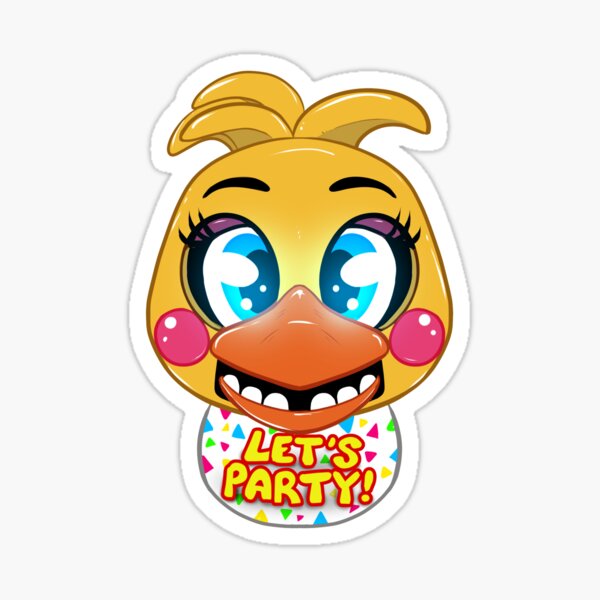 Let S Party Toy Chica S Bib Sticker By Uwuno Redbubble - lets party bib toy chica fnaf roblox