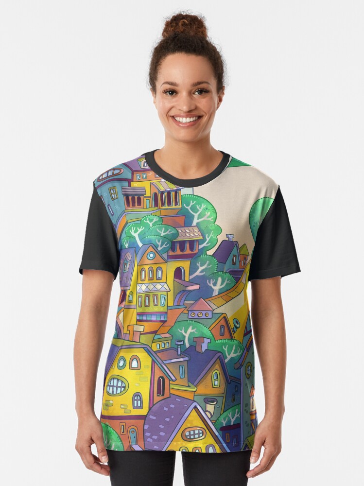Alternate view of Tree Top Town Graphic T-Shirt