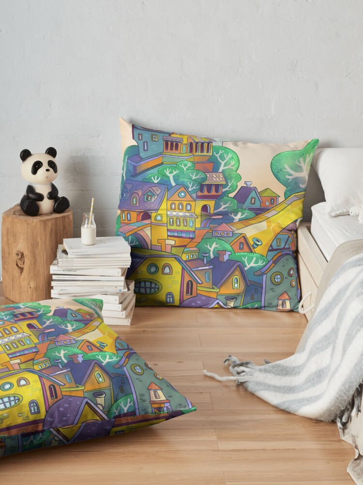 Alternate view of Tree Top Town Floor Pillow