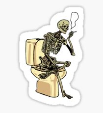 Skeleton on toilet Sticker