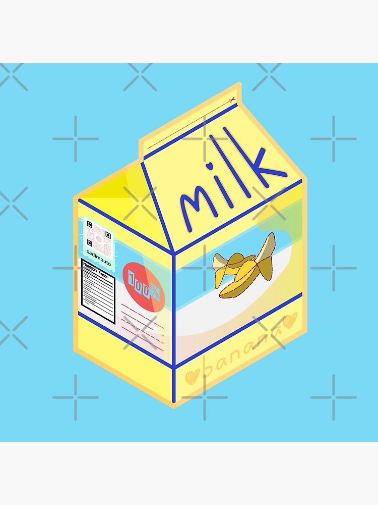 Cute Banana Flavored Milk Carton Art Print By Sadimouto Redbubble