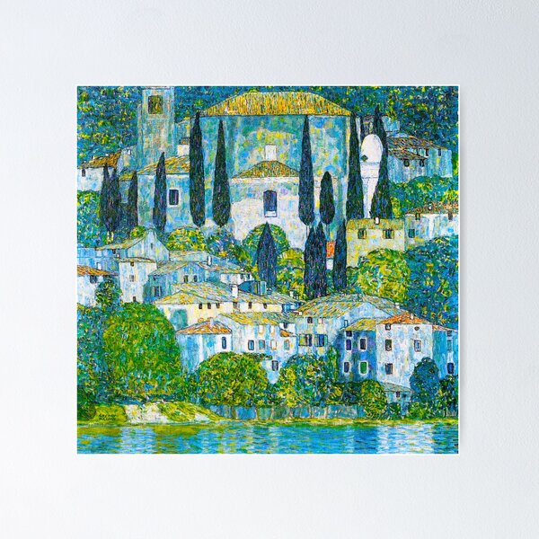 Aperçu de l'œuvre HD Gustav Klimt - Kirche in Cassone 1913 Original Painting créée et vendue par gologodesigns.