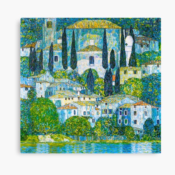 Aperçu de l'œuvre HD Gustav Klimt - Kirche in Cassone 1913 Original Painting créée et vendue par gologodesigns.