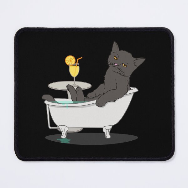 Item preview, Funny Gray Cat Relaxing In The Bathtub Cute Cat Lovers designed and sold by BCreative4U.