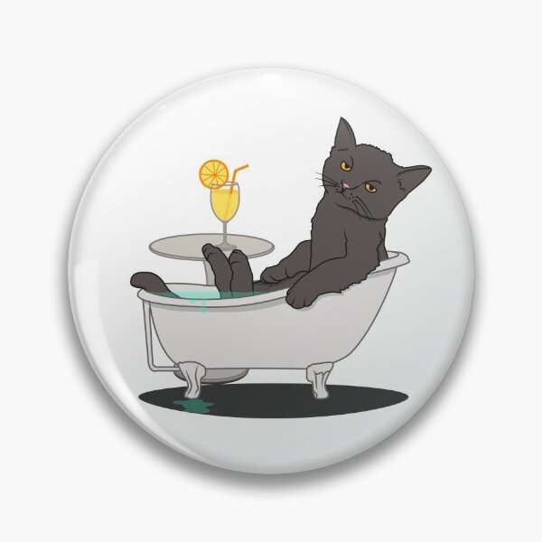 Item preview, Funny Gray Cat Relaxing In The Bathtub Cute Cat Lovers designed and sold by BCreative4U.