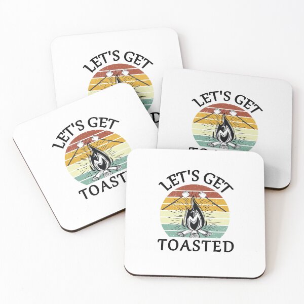 Item preview, Let's Get Toasted Vintage Sunset Funny Camping Saying designed and sold by Dexter Freeman.