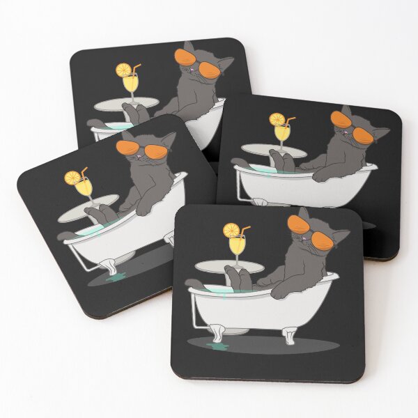 Item preview, Funny Gray Cat Relaxing In The Bathtub Cute Sunglasses Cat Lovers designed and sold by BCreative4U.