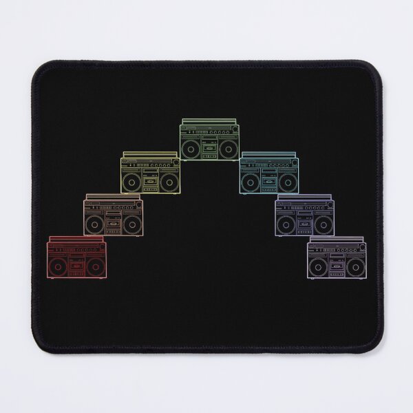 Item preview, 80s Neon Rainbow Arc Boombox Outline designed and sold by Deborah Camp.