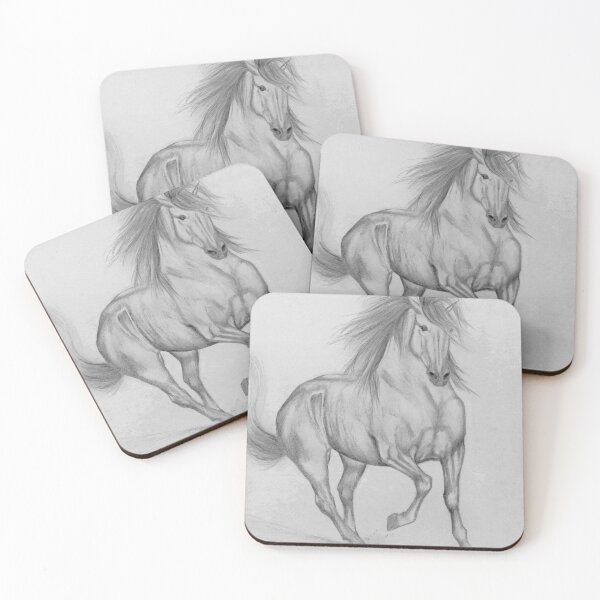 Item preview, Graphite  galloping horse sketch designed and sold by horseaddicted.