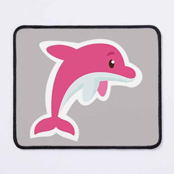 Item preview, pink dolphin cartoon, illustration, marine mammal, flipper, tail, cute dolphin,  designed and sold by Nostrathomas66.