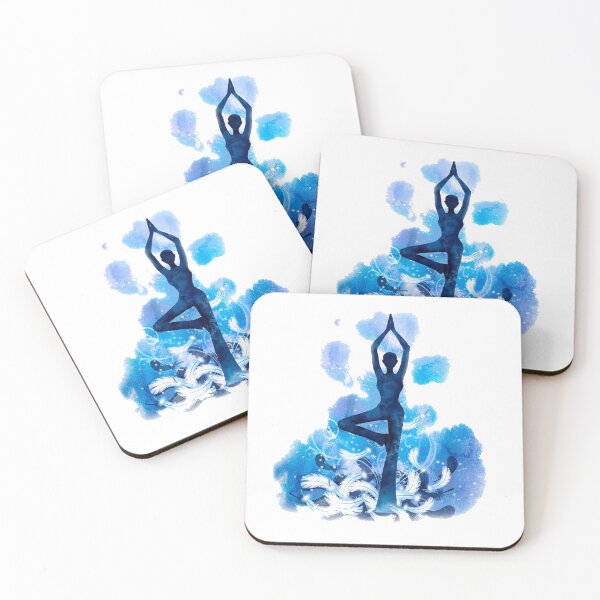 Item preview, The yoga tree pose in blue color designed and sold by munaykidisenios.