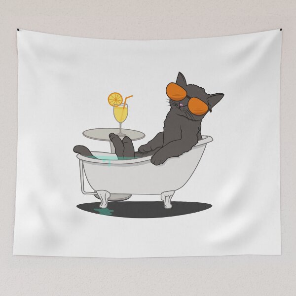 Item preview, Funny Gray Cat Relaxing In The Bathtub Cute Sunglasses Cat Lovers designed and sold by BCreative4U.