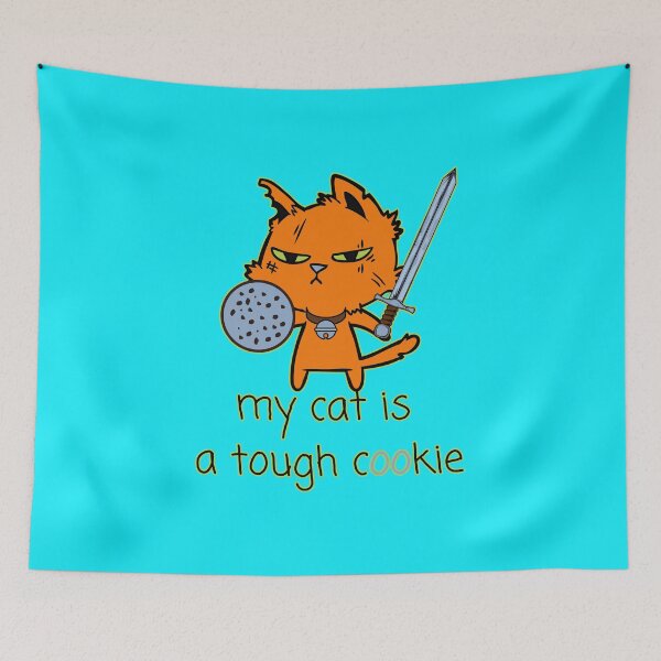 Item preview, My Cat is a Tough Cookie Brave Knight  designed and sold by BeeZBeez.