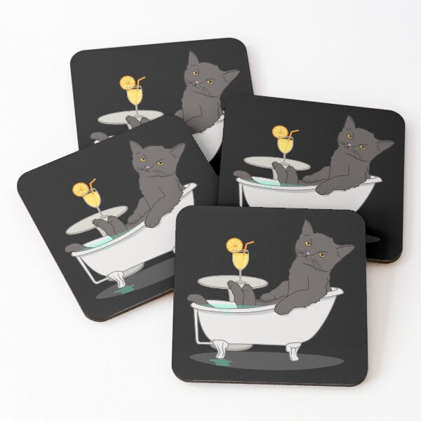 Item preview, Funny Gray Cat Relaxing In The Bathtub Cute Cat Lovers designed and sold by BCreative4U.