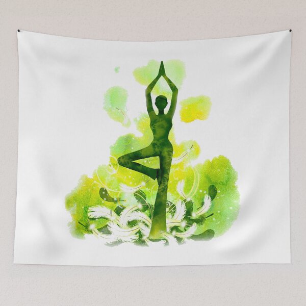 Item preview, The yoga tree pose in lime color designed and sold by munaykidisenios.