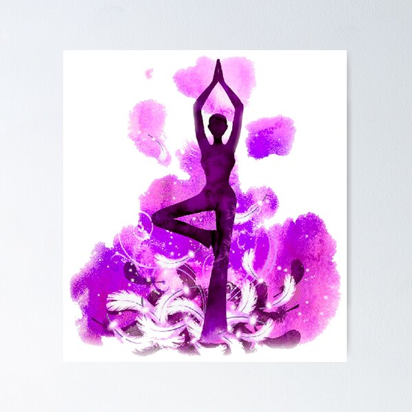 Item preview, The yoga tree pose in purple designed and sold by munaykidisenios.
