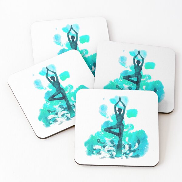Item preview, The yoga tree pose in turquoise color designed and sold by munaykidisenios.