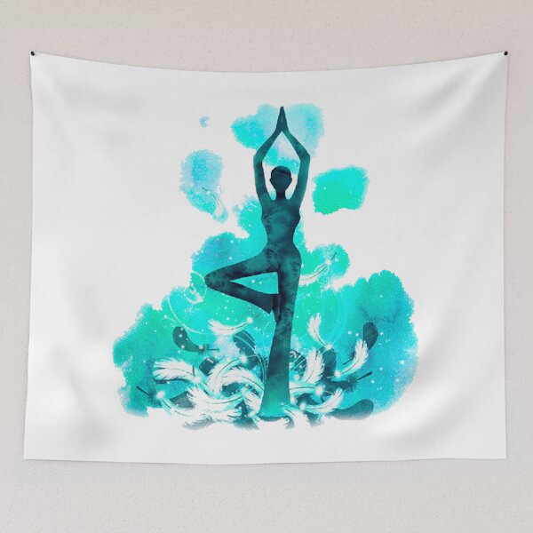 Item preview, The yoga tree pose in turquoise color designed and sold by munaykidisenios.
